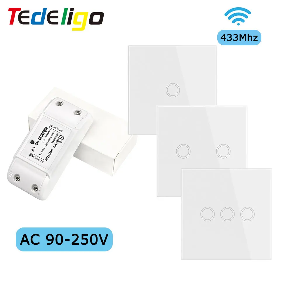 Wireless Smart Light Switch Waterproof Touch Wall Switch on Off 433Mhz Remote Control 110V 220V Relay Receiver for LED Fan Lamp
Wireless Smart Light Switch Waterproof Touch Wall Switch on Off 433Mhz Remote Control 110V 220V Relay Receiver for LED Fan Lamp