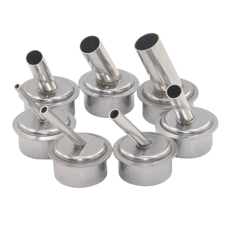 

High Temp Resistant Tips Hot Air Resisting Nozzles Set of 7 Stainless Steel Nozzles for Quick 861DW Heat Tool
