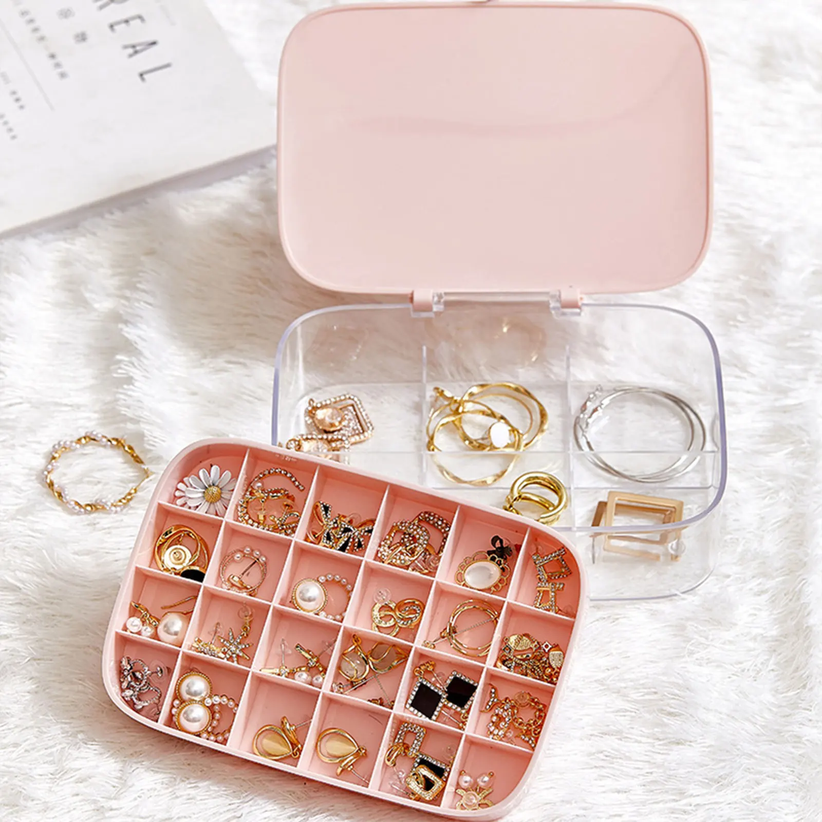 2022 Jewelry Organizer Display Travel Jewellery Case Boxes Two-Layer Portable Jewelry Box Storage Container Earring Holder
2022 Jewelry Organizer Display Travel Jewellery Case Boxes Two-Layer Portable Jewelry Box Storage Container Earring Holder