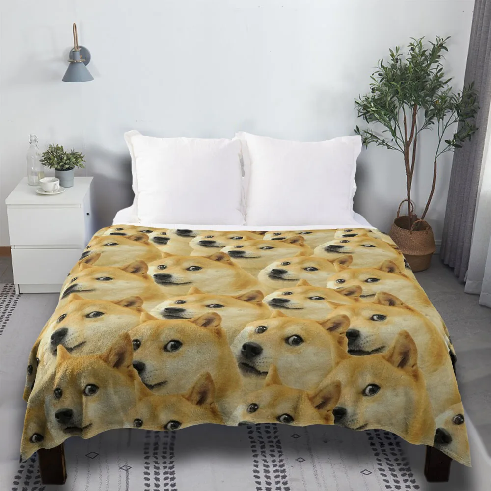 

Doge Wow Pattern Shiba Inu Doggo Dog Meme Montage Hd High Quality Online Store Luxury For Sofa Weighted Throw Blanket