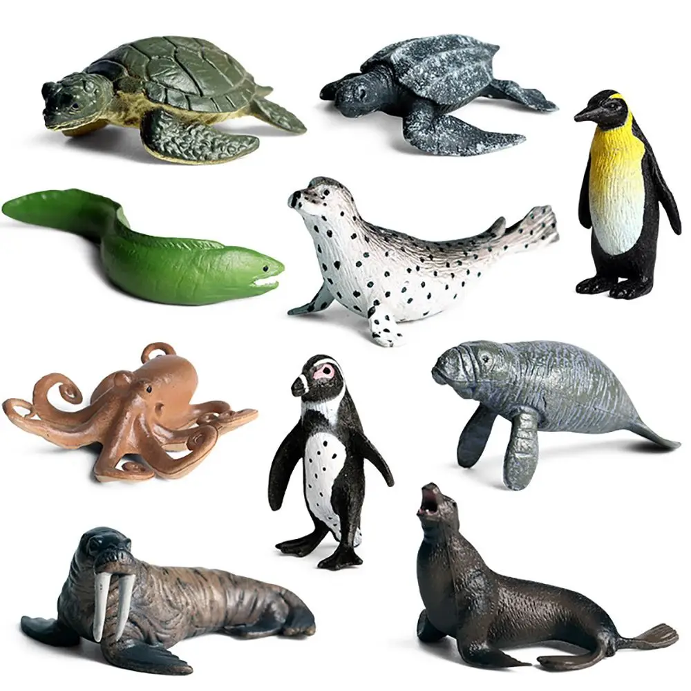 

Ocean Creatures Kids Cognition Marine Organism Models Turtles Octopus Seals Penguins Figurines Simulation Sealife