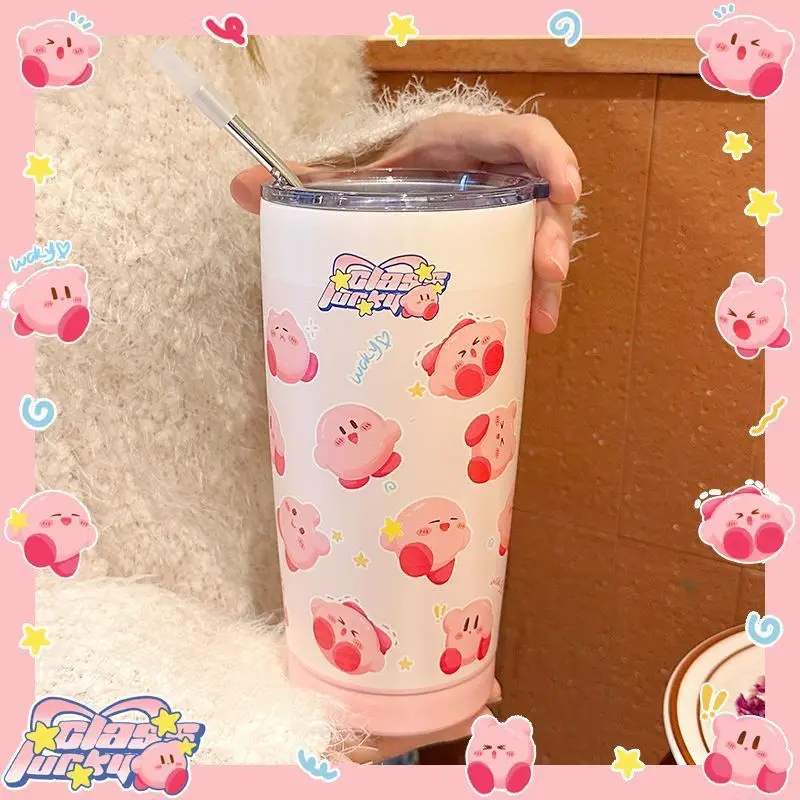 Игровая кофейная чашка аниме Kirby, 600 мл, герметичная, из нержавеющей стали 304, двухслойная, изоляционная, кружка для воды серии Kabi, кружки с соломинкой
Игровая кофейная чашка аниме Kirby, 600 мл, герметичная, из нержавеющей стали 304, двухслойная, изоляционная, кружка для воды серии Kabi, кружки с соломинкой