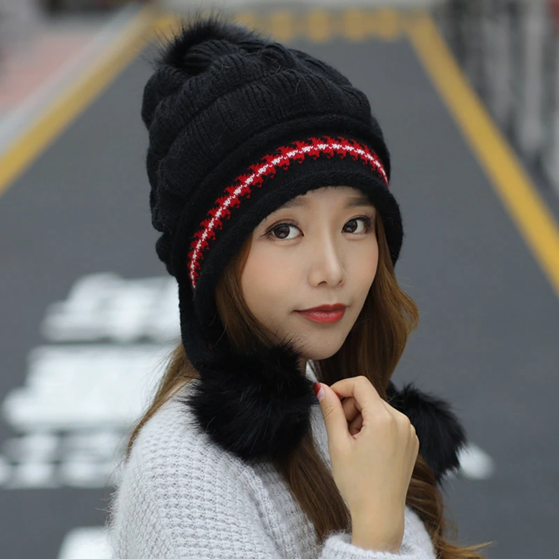 Hairball Women Skiing Knitted Hats Fashion Ear Protection Warm Baggy Winter Cap Knitted Gloves Hat Set Lady
Hairball Women Skiing Knitted Hats Fashion Ear Protection Warm Baggy Winter Cap Knitted Gloves Hat Set Lady