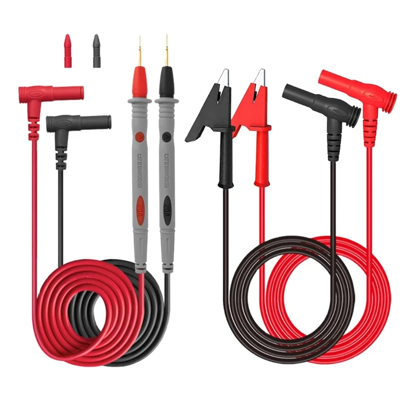 Multimeter Test Leads, 1 Pair Of Test Leads With Alligator Clips And 24K Gold Plated Test Probes,1000V 20A Lead Test Kit
Multimeter Test Leads, 1 Pair Of Test Leads With Alligator Clips And 24K Gold Plated Test Probes,1000V 20A Lead Test Kit
