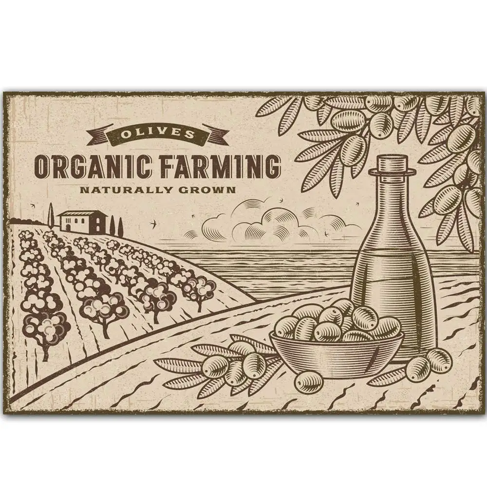 Vintage Design Olives Organic Framing Metal Signs Wall Art | Thick Tinplate Print Poster Wall Decoration for Kitchen/Restaurant
Vintage Design Olives Organic Framing Metal Signs Wall Art | Thick Tinplate Print Poster Wall Decoration for Kitchen/Restaurant
