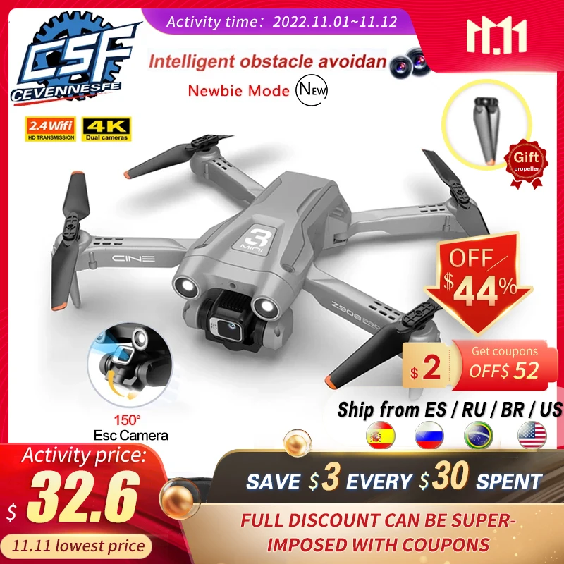 2022 NEW Z908 Pro MiNi Drone 4K HD 150° ESC Dual Camera Optical Flow Positioning 2.24G Wifi Picture Transfer 140g Quadcopter Toy
2022 NEW Z908 Pro MiNi Drone 4K HD 150° ESC Dual Camera Optical Flow Positioning 2.24G Wifi Picture Transfer 140g Quadcopter Toy