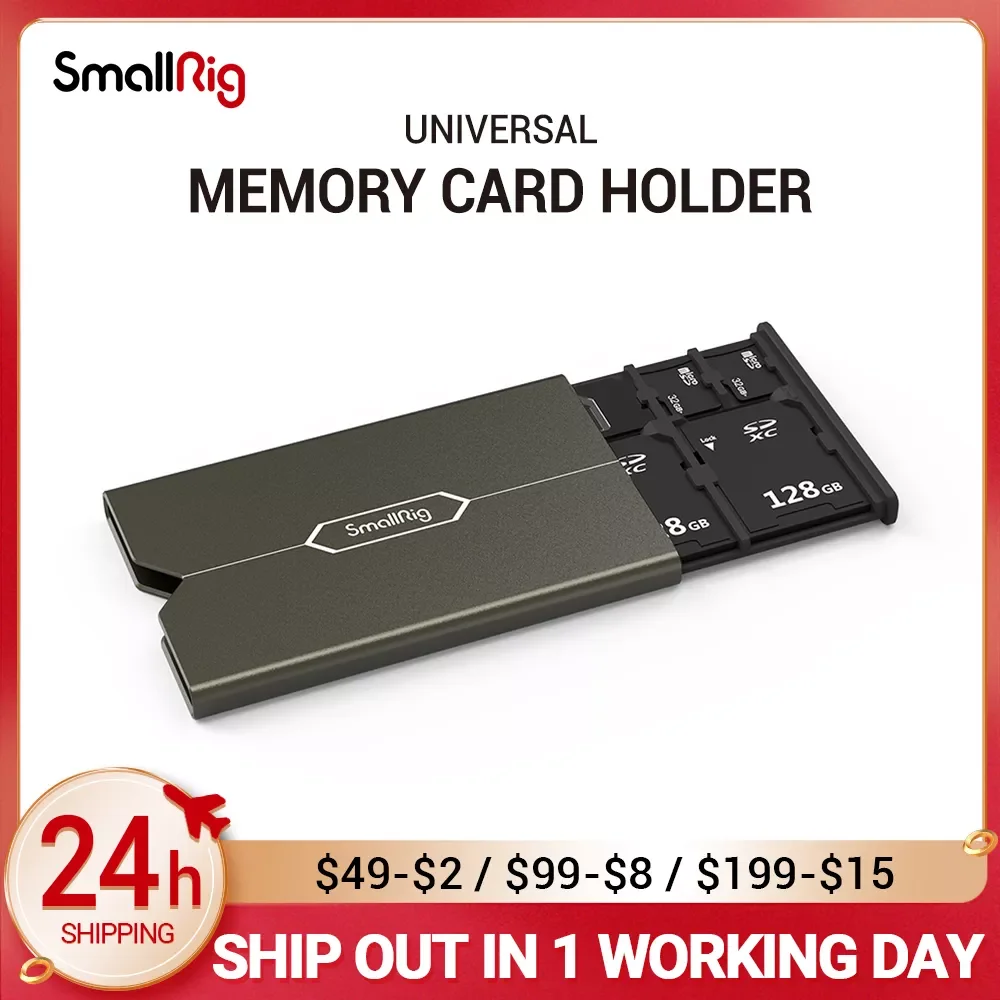 SmallRig Memory Card Case Holder Memory Card Storage Holder Anti-Shock Anti-Fall and Scratch DSLR Camera Rig 2832
SmallRig Memory Card Case Holder Memory Card Storage Holder Anti-Shock Anti-Fall and Scratch DSLR Camera Rig 2832