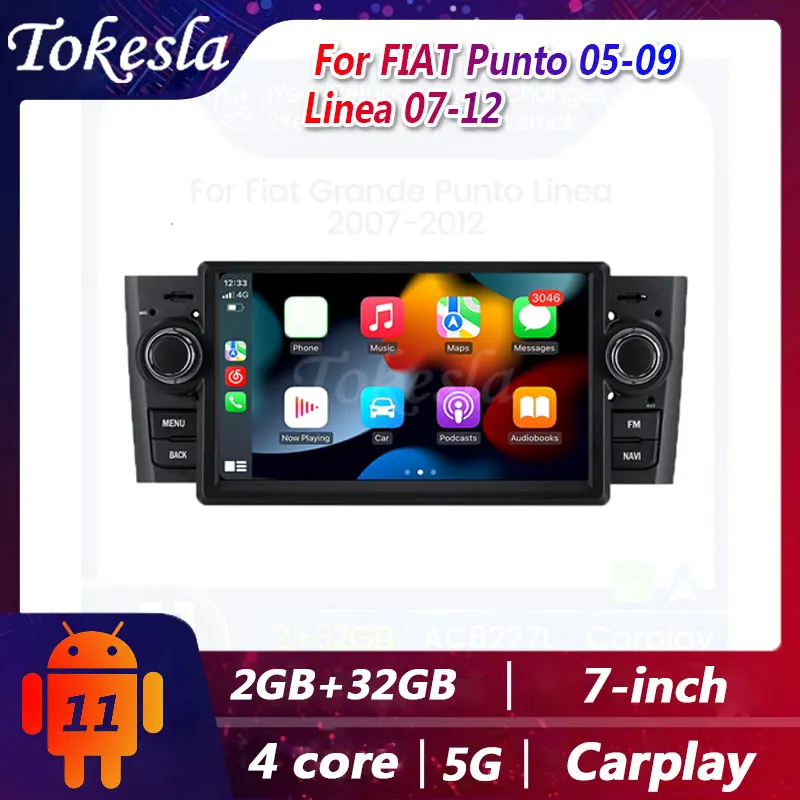 Tokesla Car Radio For FIAT Punto 05-09 Linea 07-12 Tesla Android 11 DVD Stereo Receiver Central Multimedia Player Gps Navigation
Tokesla Car Radio For FIAT Punto 05-09 Linea 07-12 Tesla Android 11 DVD Stereo Receiver Central Multimedia Player Gps Navigation