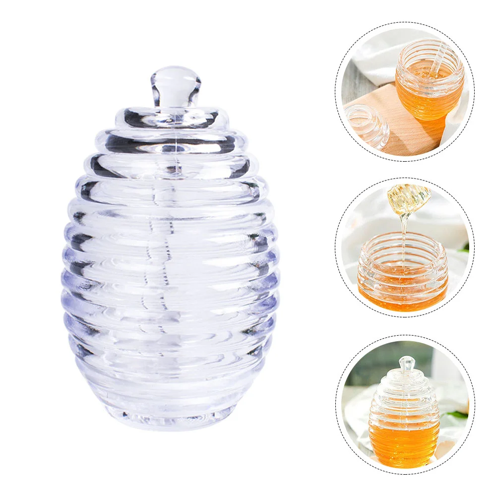 

Honey Jars Jar Pot Dispenser Container Syrup Storage Transparent Empty Kitchen Bottles Gadget Decorative Jam Sugar Clear Dipper