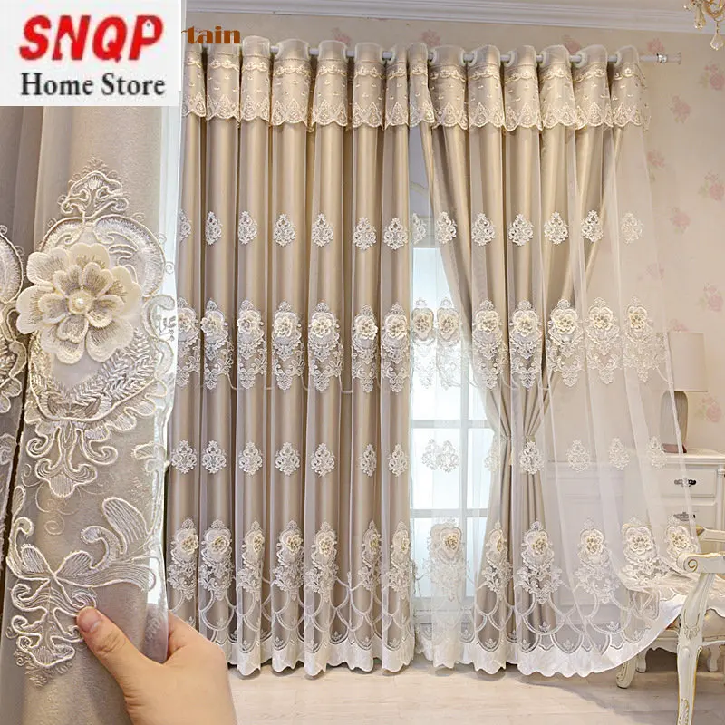 European Embroidered Double Tulle Luxury Curtains for Living Room Bedroom Dining Windows Blackout Elegant Pink Hall Custom
European Embroidered Double Tulle Luxury Curtains for Living Room Bedroom Dining Windows Blackout Elegant Pink Hall Custom