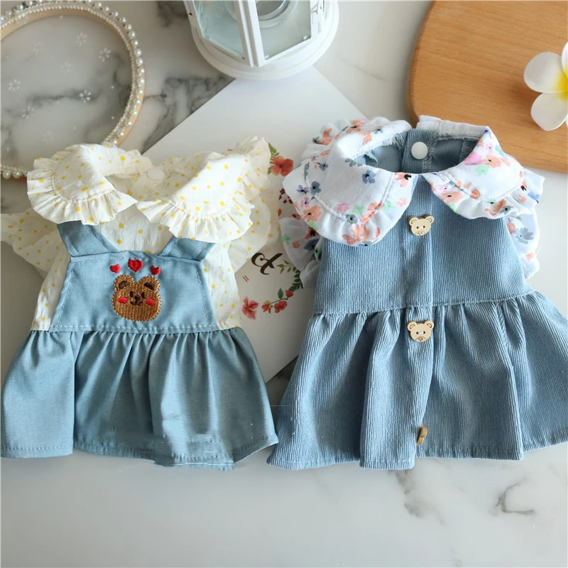 Cute Bear Dog Denim Dress Summer Spring Pet Jean Jacket With Skirt Outfit Puppy Animal Cat Clothing Apparel Pomeranian Shih Tzu
Cute Bear Dog Denim Dress Summer Spring Pet Jean Jacket With Skirt Outfit Puppy Animal Cat Clothing Apparel Pomeranian Shih Tzu