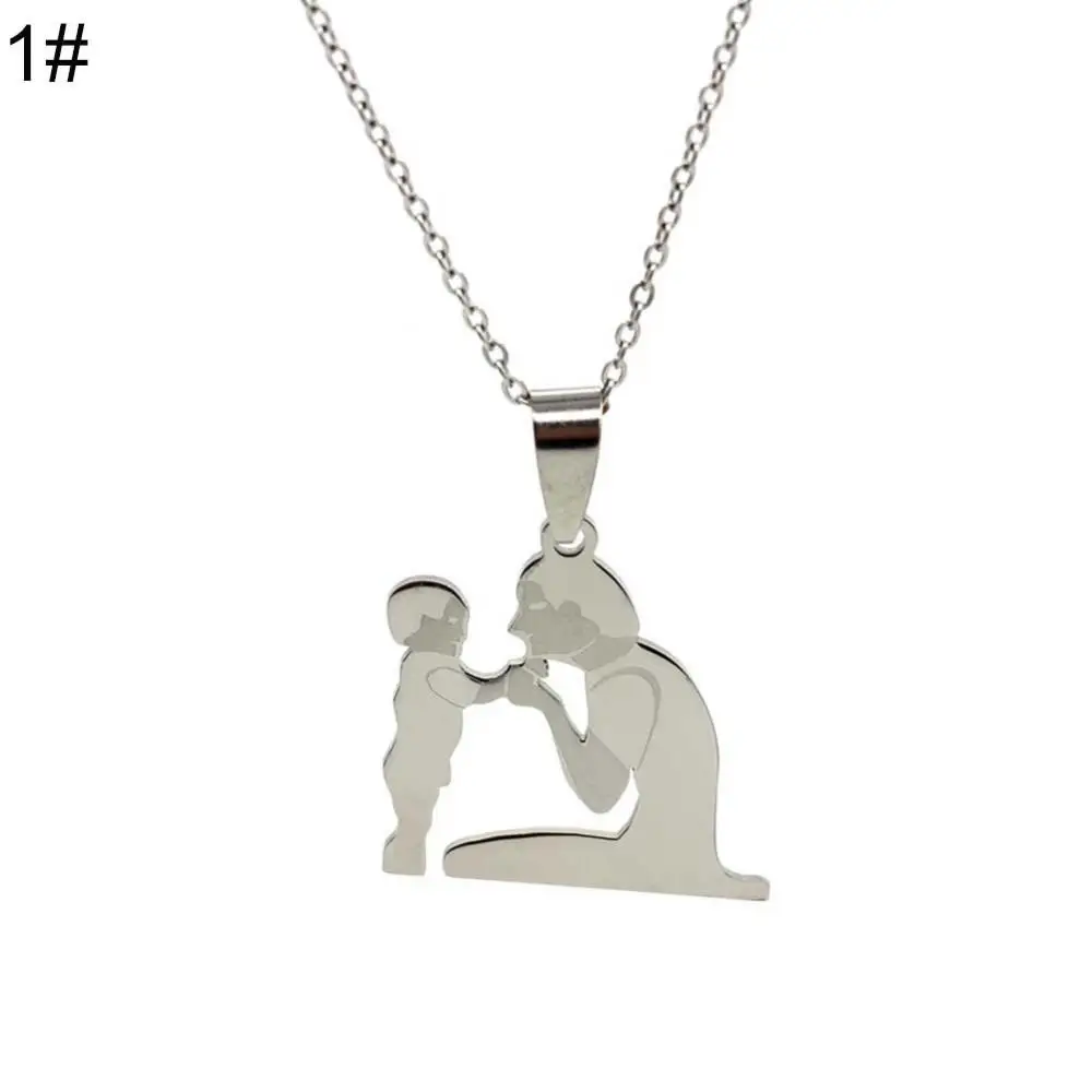 

Simple Pendant Necklace Stainless Steel Mom Daughter Wife Maternal Family High Quality Fashion Charm Mother Days Love Gift 2021