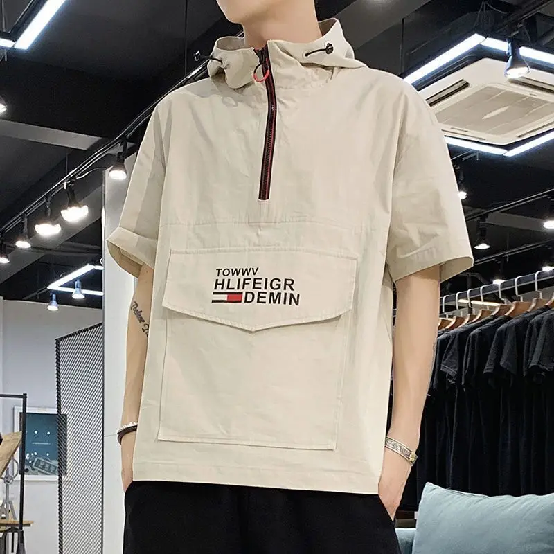 Мужская футболка с коротким рукавом, Новинка лета 2022, корейская мода, свободная повседневная Молодежная Футболка с коротким рукавом, универсальная и красивая 
Мужская футболка с коротким рукавом, Новинка лета 2022, корейская мода, свободная повседневная Молодежная Футболка с коротким рукавом, универсальная и красивая