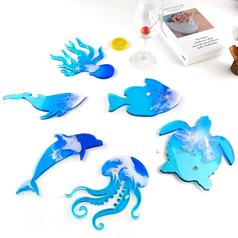 6PCS Ocean Animal Shape Coaster Resin Molds for Making Marine Life Coasters DIY Silicone Molds Tray Epoxy Casting Molds
6PCS Ocean Animal Shape Coaster Resin Molds for Making Marine Life Coasters DIY Silicone Molds Tray Epoxy Casting Molds