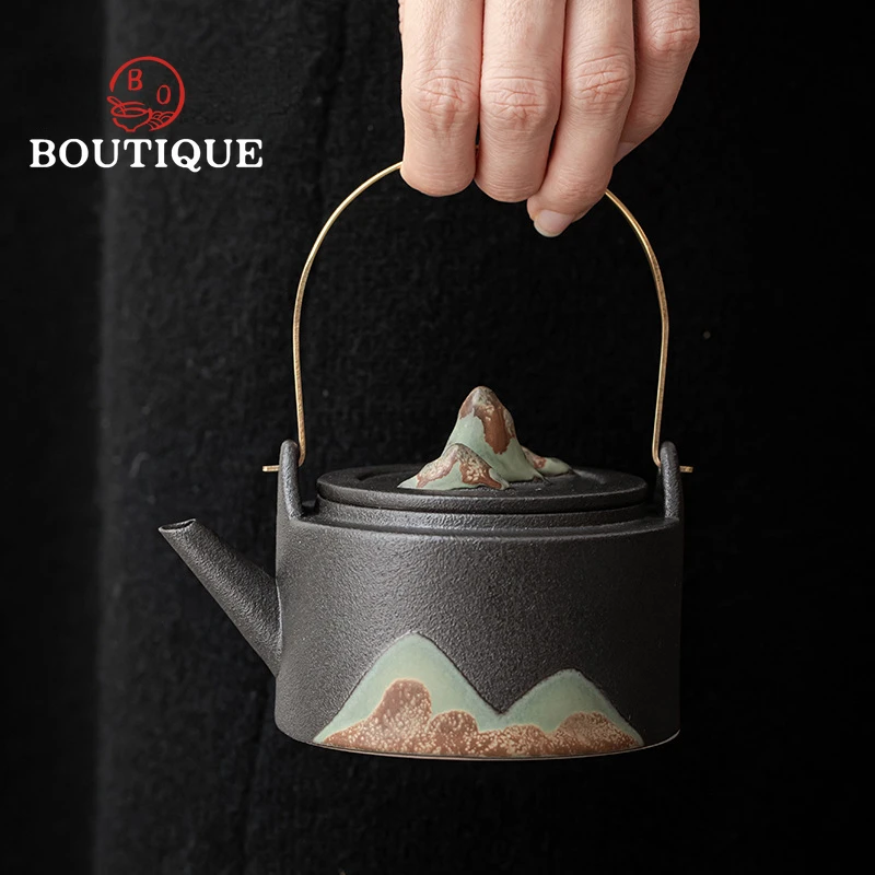 Japanese-Style Glaze Painting Color Hand-Painted Mountain Shadow Loop-Handled Teapot Kung Fu Tea Set Tea Pot Small Single Pot
Japanese-Style Glaze Painting Color Hand-Painted Mountain Shadow Loop-Handled Teapot Kung Fu Tea Set Tea Pot Small Single Pot