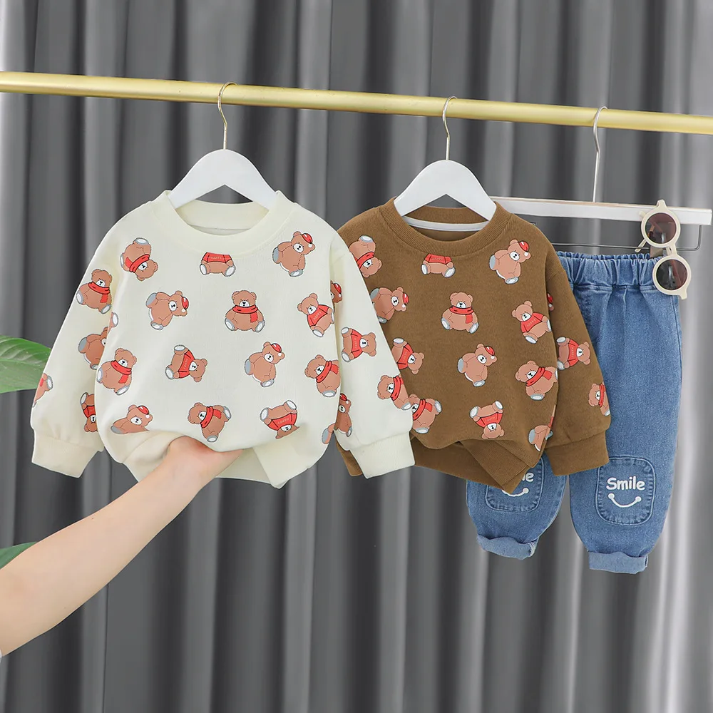 Larua Kors New 2023 Korean Clothing Set Spring Cotton Long Sleeve O Neck Print Bear Brown 2 Pcs Sets Girls Clothes 12M-5T
Larua Kors New 2023 Korean Clothing Set Spring Cotton Long Sleeve O Neck Print Bear Brown 2 Pcs Sets Girls Clothes 12M-5T