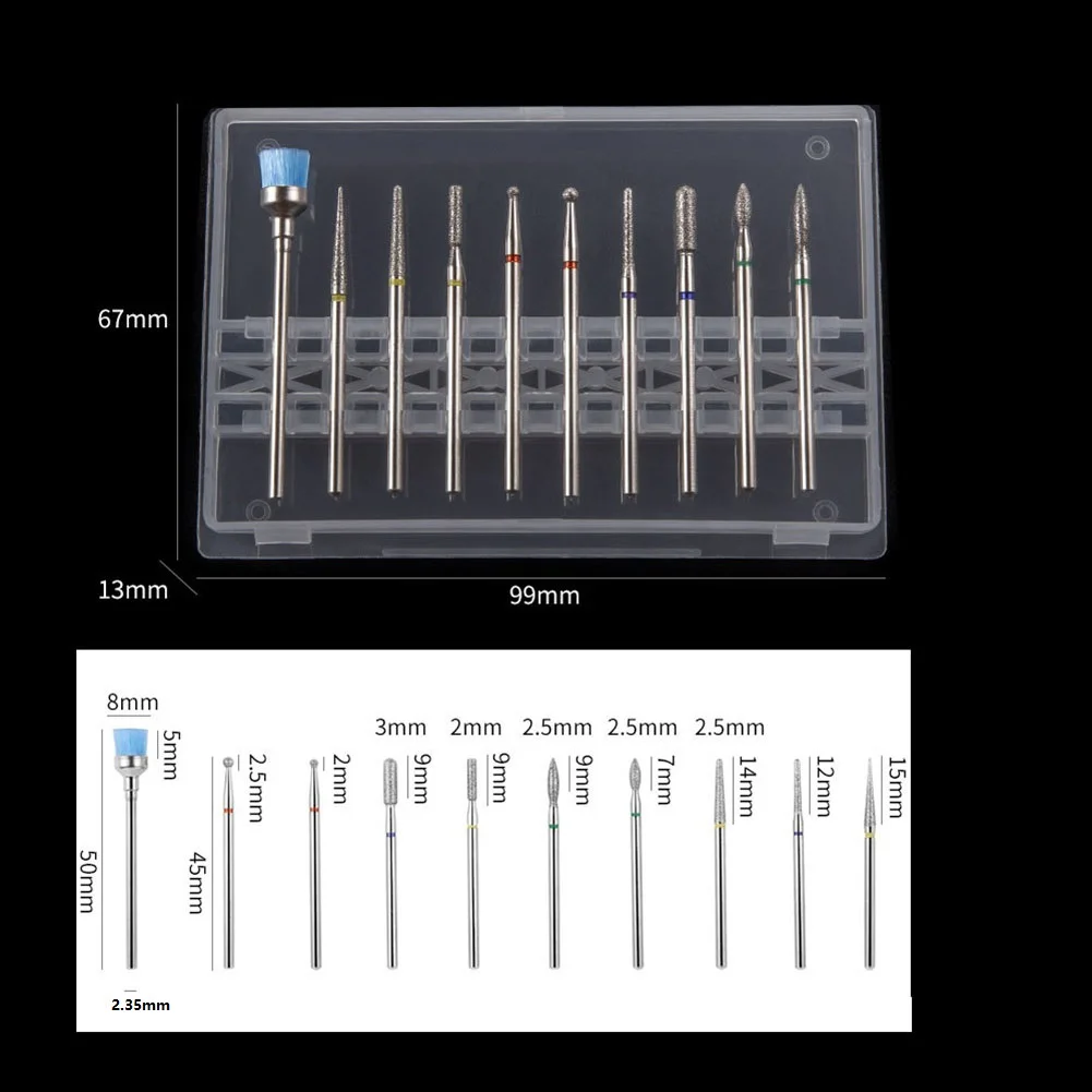 10PCS 3/32inch Shank Electric Nail Drill Bits Tungsten Steel Carbide Nail Drill Bit Kit For Diy Polishing Nails Manicure
10PCS 3/32inch Shank Electric Nail Drill Bits Tungsten Steel Carbide Nail Drill Bit Kit For Diy Polishing Nails Manicure
