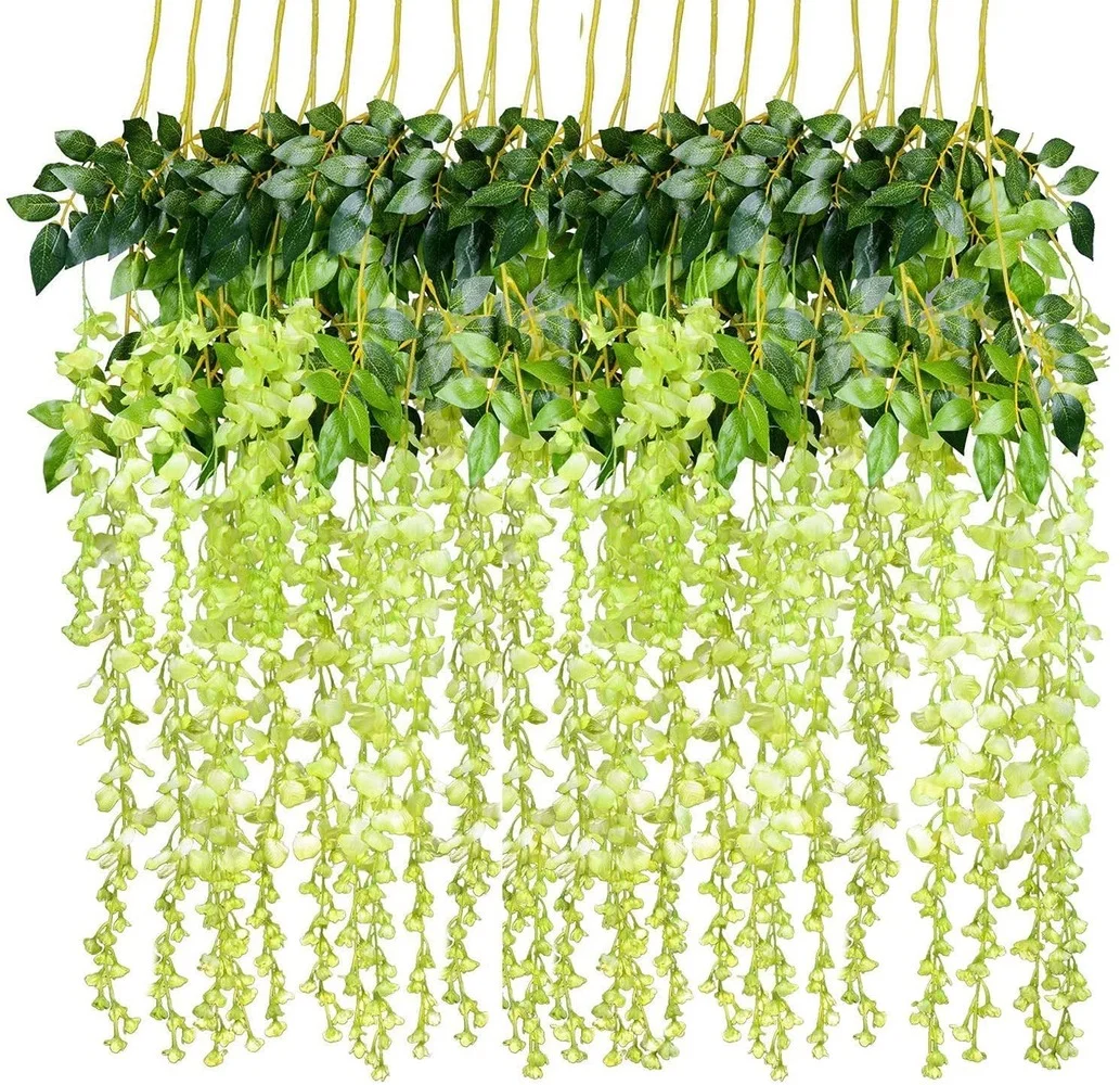 6 Pieces 3.6 Feet Artificial Flower Silk Wisteria Vine Rattan Fake Garland Hanging Flowers for Home Garden
6 Pieces 3.6 Feet Artificial Flower Silk Wisteria Vine Rattan Fake Garland Hanging Flowers for Home Garden