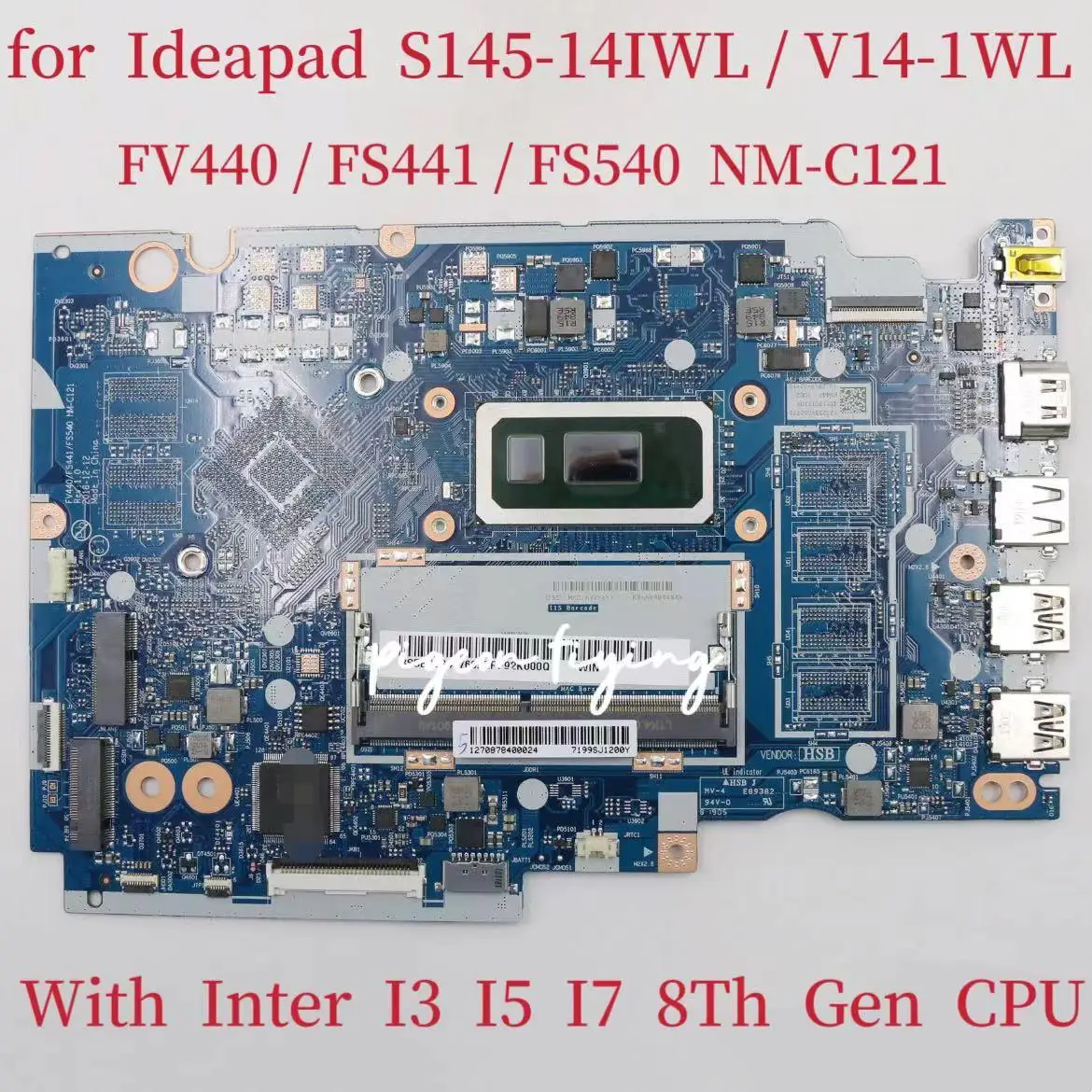 NM-C121 материнская плата для Ideapad S145-14IWL / V14-IWL материнская плата для ноутбука с I3 I5 I7 8Th CPU FRU:5B20S41750 5B20S41751 5B20S41766
NM-C121 материнская плата для Ideapad S145-14IWL / V14-IWL материнская плата для ноутбука с I3 I5 I7 8Th CPU FRU:5B20S41750 5B20S41751 5B20S41766