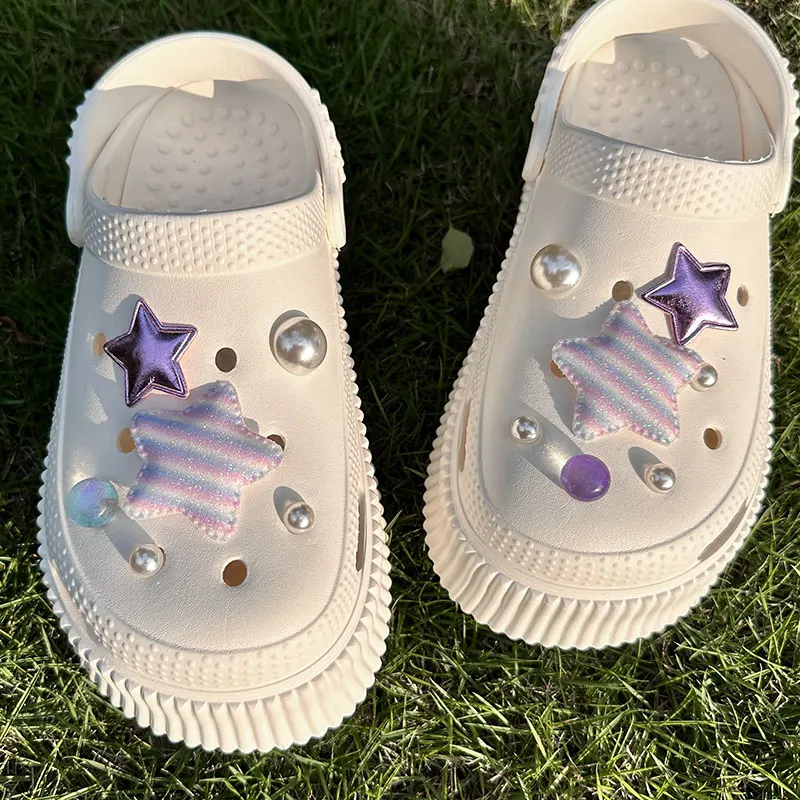 Romantic Pearls Stripe Stars Shoes Charms Vintage Purple Starry Sky Shoe Clogs Accessories Cute Adornment Y2K Jewelry Wholesale 
Romantic Pearls Stripe Stars Shoes Charms Vintage Purple Starry Sky Shoe Clogs Accessories Cute Adornment Y2K Jewelry Wholesale