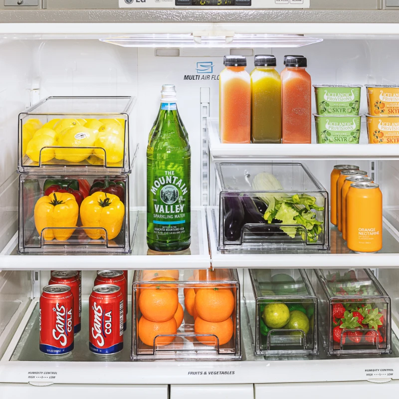 4pcs Clear Plastic Stackable PullOut Refrigerator Organizer Bins Food Storage Containers for Kitchen, Refrigerator
4pcs Clear Plastic Stackable PullOut Refrigerator Organizer Bins Food Storage Containers for Kitchen, Refrigerator