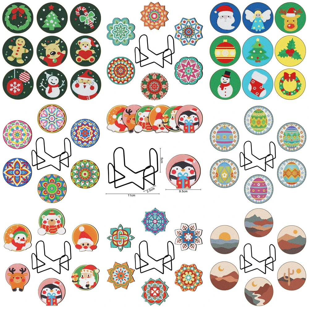 6-9Pcs/set DIY Diamond Painting Coaster Christmas Drink Cup Cushion Non-slip Table Placemat Insulation Pad Kitchen Accessories
6-9Pcs/set DIY Diamond Painting Coaster Christmas Drink Cup Cushion Non-slip Table Placemat Insulation Pad Kitchen Accessories