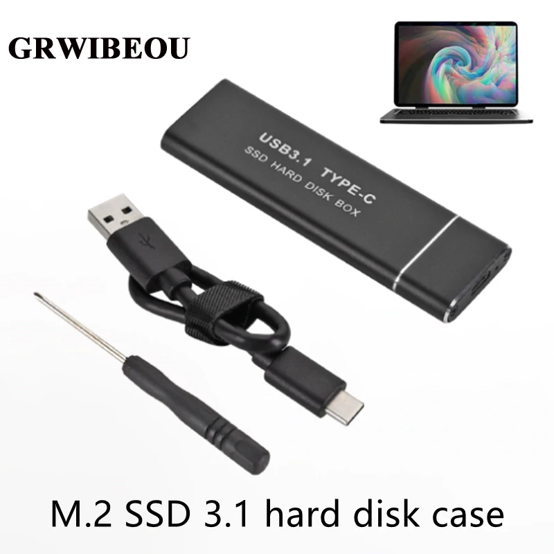 GRWIBEOU USB 3.1 to M.2 SSD Mobile Hard Disk Box Type C Adapter Card External Enclosure Case for m2 SATA SSD 2230/2242/2260/2280 
GRWIBEOU USB 3.1 to M.2 SSD Mobile Hard Disk Box Type C Adapter Card External Enclosure Case for m2 SATA SSD 2230/2242/2260/2280