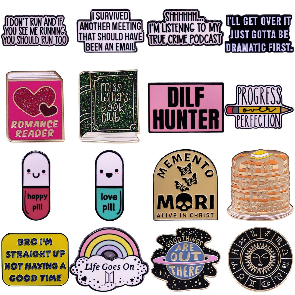 Quotations Enamel Pin Anime Pins Gift Manga Japanese Briefcase Badges Badges on Backpack Brooch for Clothes Cute Things Brooches
Quotations Enamel Pin Anime Pins Gift Manga Japanese Briefcase Badges Badges on Backpack Brooch for Clothes Cute Things Brooches