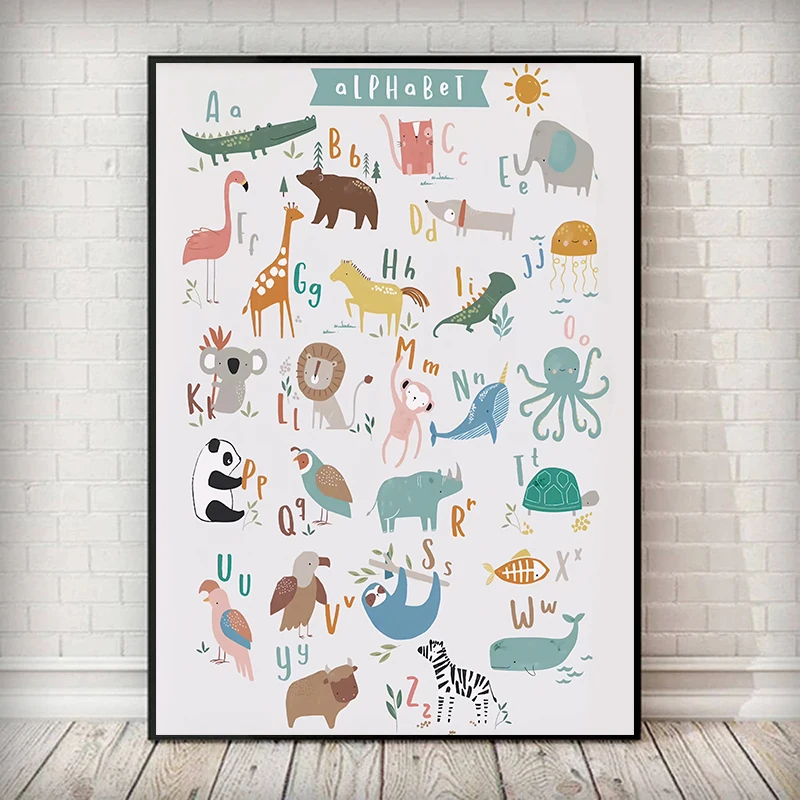 ABC Letter Canvas Painting Animal Alphabet Poster Educational Baby Gift Wall Art Print Posters Pictures Kids Room Nursery Decor
ABC Letter Canvas Painting Animal Alphabet Poster Educational Baby Gift Wall Art Print Posters Pictures Kids Room Nursery Decor