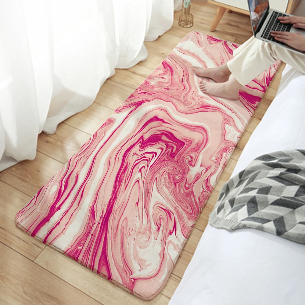 

Розовый фланелевый напольный коврик с рисунком в виде водной ряби, декоративный ковер для ванной комнаты, нескользящий коврик для гостиной,...