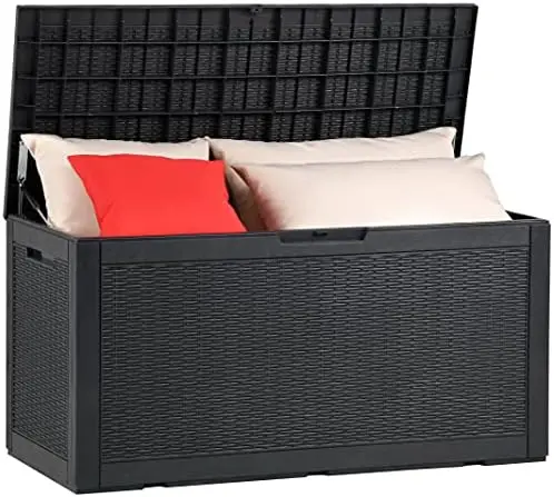 Gallon Large Resin Deck Box Outdoor Storage Boxes for Patio Furniture, Outdoor Cushions, Garden Tools and Pool Supplies-Waterpro
Gallon Large Resin Deck Box Outdoor Storage Boxes for Patio Furniture, Outdoor Cushions, Garden Tools and Pool Supplies-Waterpro