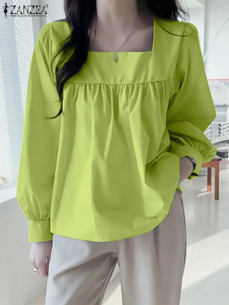 Модная однотонная женская блузка ZANZEA 2022, Длинная женская осенняя Повседневная Свободная плиссированная блузка, винтажный праздничный топ ...
Модная однотонная женская блузка ZANZEA 2022, Длинная женская осенняя Повседневная Свободная плиссированная блузка, винтажный праздничный топ ...