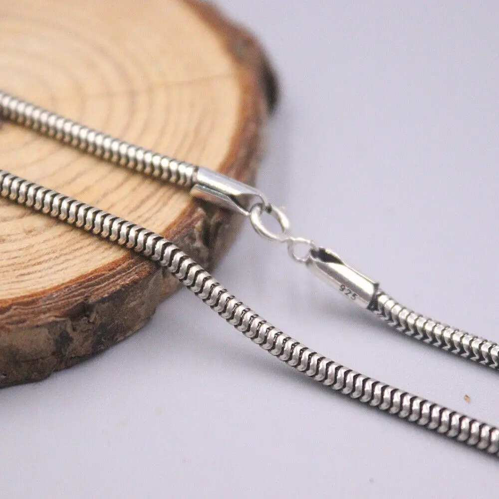 Genuine 925 Sterling Silver Necklace 2.5mm Snake Link Chain 19.7INCH S925 
Genuine 925 Sterling Silver Necklace 2.5mm Snake Link Chain 19.7INCH S925