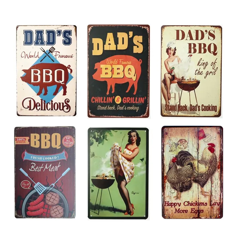 DAD'S BBQ Retro Plaque Wall Decor for Bar Pub Kitchen Party Zone Vintage Metal Signs Poster Plate Home Decor 
DAD'S BBQ Retro Plaque Wall Decor for Bar Pub Kitchen Party Zone Vintage Metal Signs Poster Plate Home Decor
