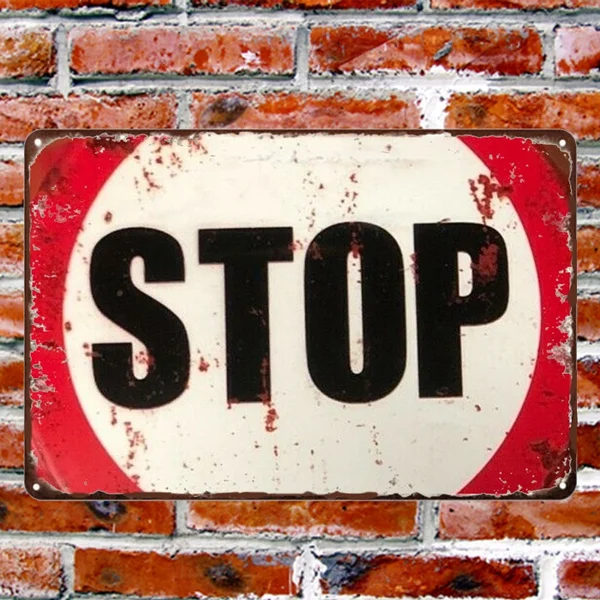 STOP Metal Tin Sign Retro Vintage Gift Frameless Wall Art Painting 
STOP Metal Tin Sign Retro Vintage Gift Frameless Wall Art Painting