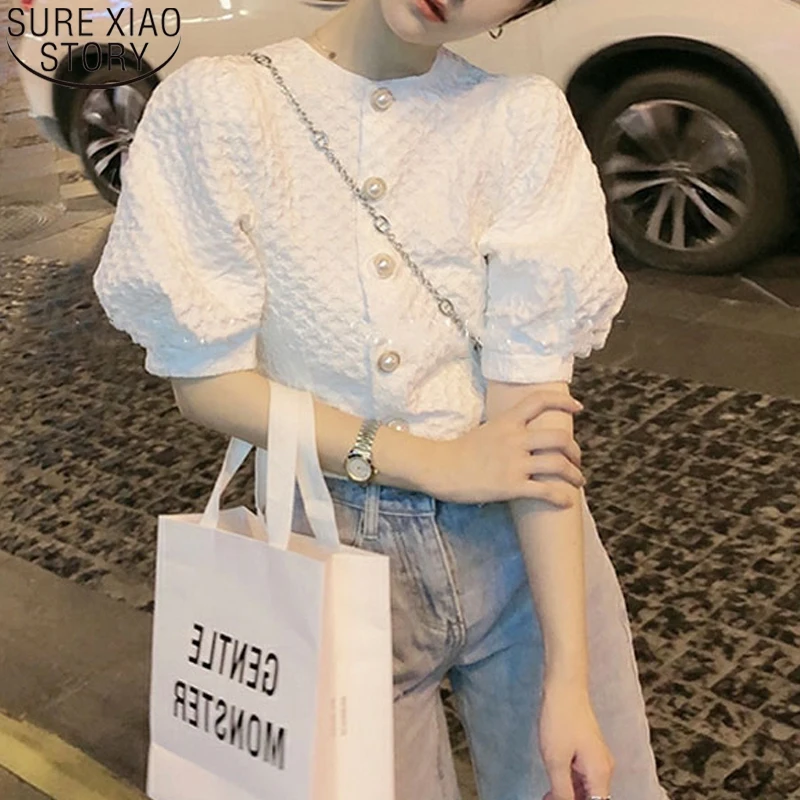 Chic Puff Sleeve Short Tops Women Summer Blouse 2022 Vintage French Shirt Ladies Pleated Short Sleeve Buttons White Blouse 19812
Chic Puff Sleeve Short Tops Women Summer Blouse 2022 Vintage French Shirt Ladies Pleated Short Sleeve Buttons White Blouse 19812