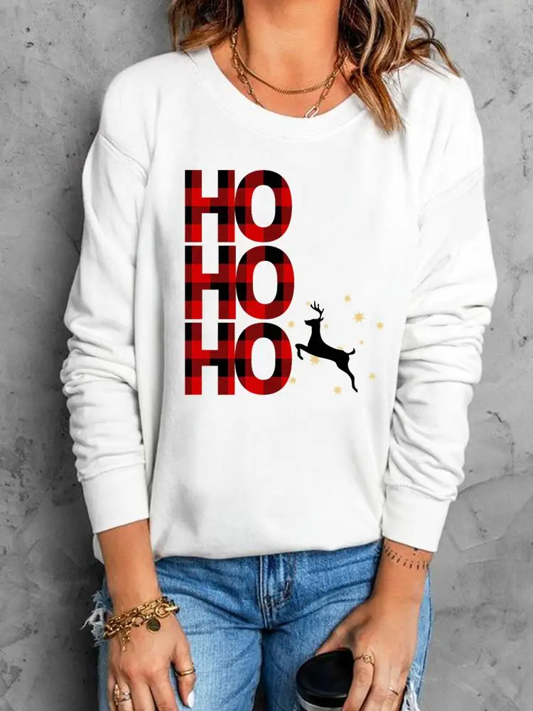 Merry Christmas Plaid Letter Deer Cute 90s Style O-neck Pullovers Clothing Women Fashion Printing Female Graphic Sweatshirts
Merry Christmas Plaid Letter Deer Cute 90s Style O-neck Pullovers Clothing Women Fashion Printing Female Graphic Sweatshirts