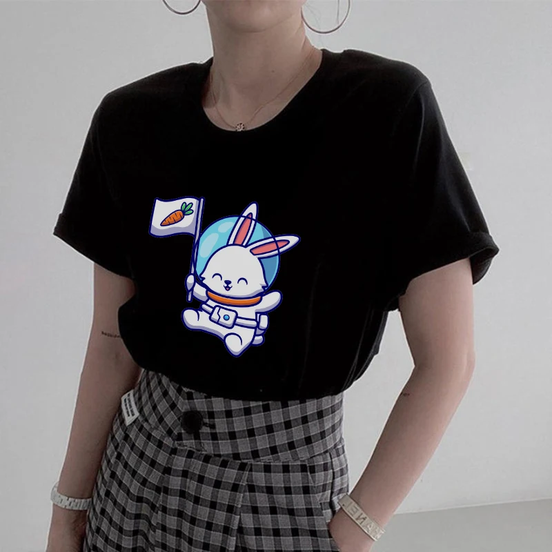 Summer Fashion Women's T-Shirt Fun Astronaut Rabbit Animal Print Short Sleeve Women's Harajuku Shirt Kawaii Casual White T-Shirt
Summer Fashion Women's T-Shirt Fun Astronaut Rabbit Animal Print Short Sleeve Women's Harajuku Shirt Kawaii Casual White T-Shirt