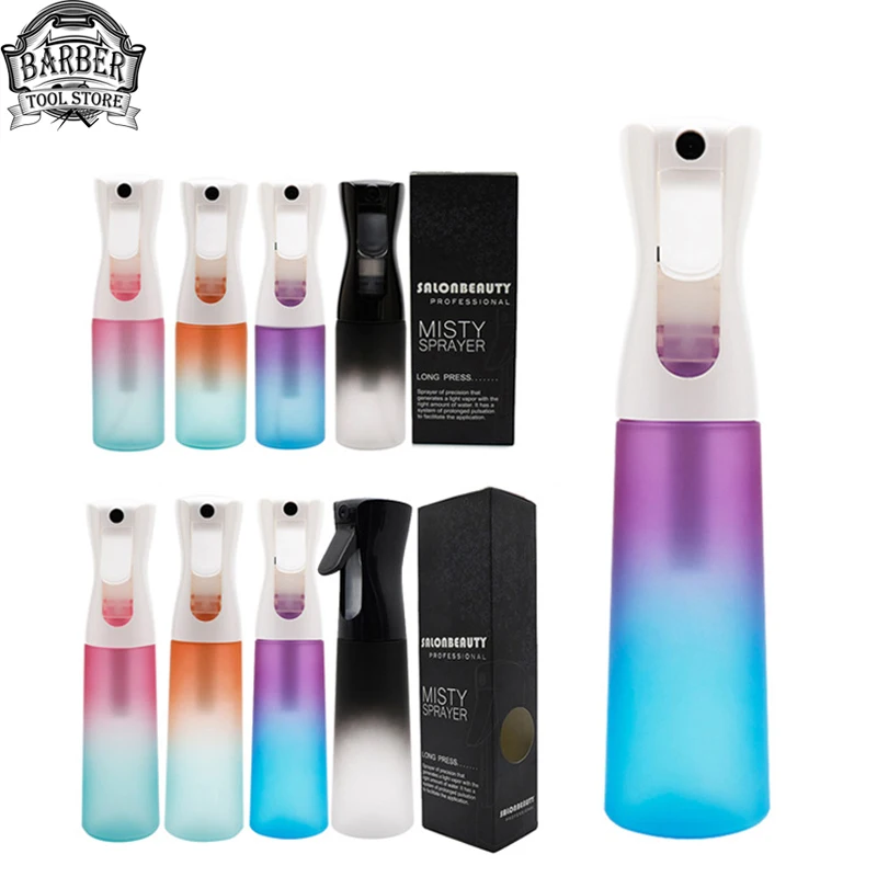 Professional plastic high-pressure matte gradient rainbow haircut watering can fine continuous hairdressing spray bottle
Professional plastic high-pressure matte gradient rainbow haircut watering can fine continuous hairdressing spray bottle