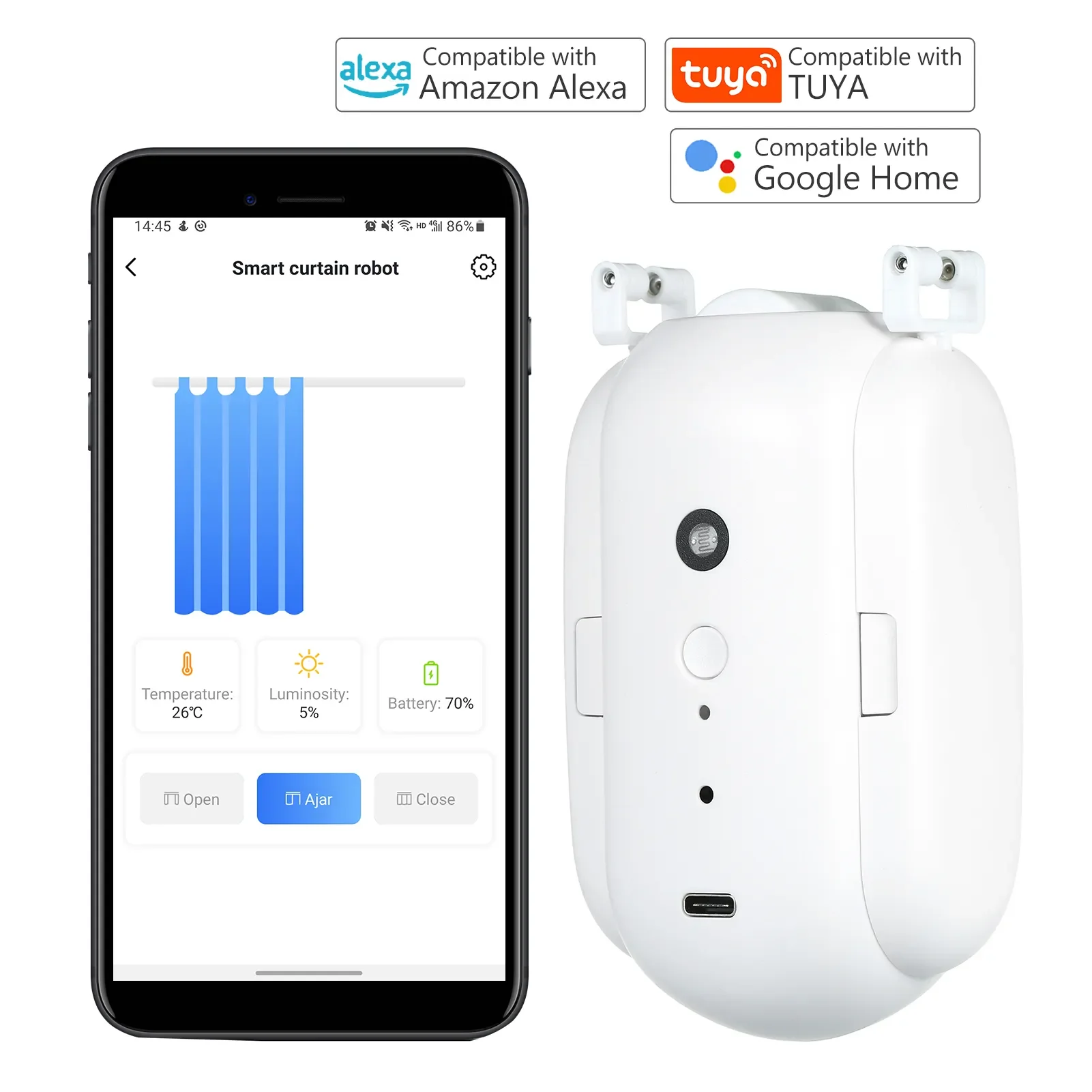 NEW Bluetooth inteligentna kurtyna Swithbot elektryczna kurtyna Robot APP sterowanie głosem Alexa Google Home
NEW Bluetooth inteligentna kurtyna Swithbot elektryczna kurtyna Robot APP sterowanie głosem Alexa Google Home