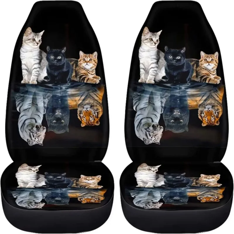 Animal Car Seat Covers Full Set of 2 Pcs Cute Cat Tiger Print Front Seat Cushion Protector Universal Vehicle Bucket Seat Covers
Animal Car Seat Covers Full Set of 2 Pcs Cute Cat Tiger Print Front Seat Cushion Protector Universal Vehicle Bucket Seat Covers