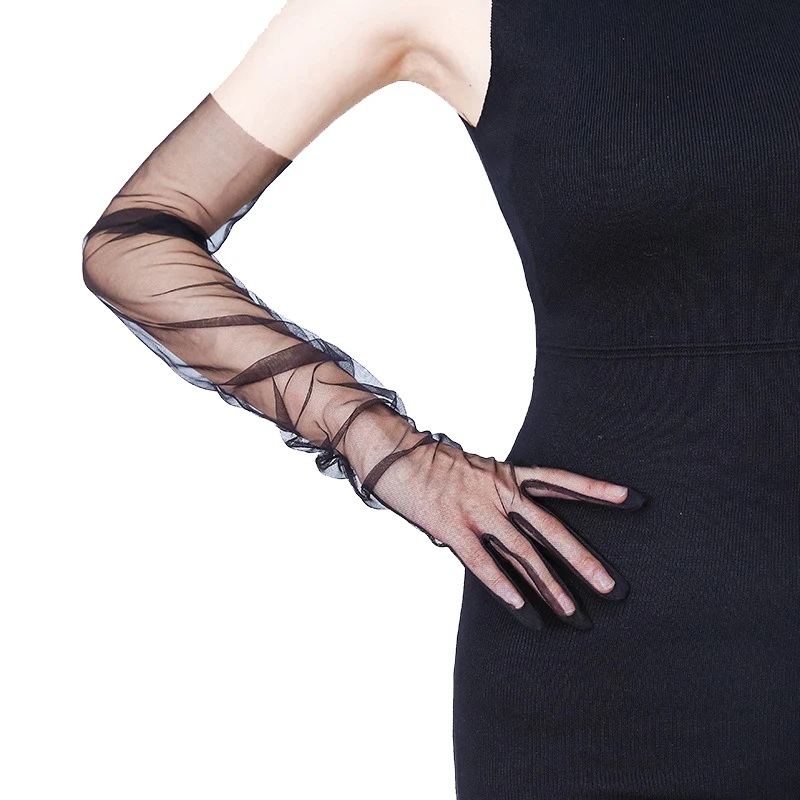 70cm Sexy Black Lace Net Yarn Breathable Long Gloves Female Transparent Thin Prom Party Decoration Summer Sunscreen Women Gloves
70cm Sexy Black Lace Net Yarn Breathable Long Gloves Female Transparent Thin Prom Party Decoration Summer Sunscreen Women Gloves