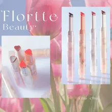FLORTTE Love Shape Lipstick Jelly Mirror Lip Gloss Long-lasting Waterproof Lip Glaze Flower Lip Tint Balm Korean Cosmetics