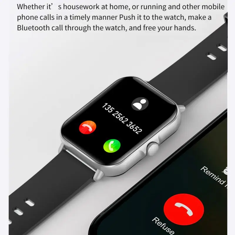 

Для Android Ios спортивные часы с полноэкранным сенсорным экраном 1,69 дюйма Смарт-браслет с функцией аудио частота сердечных сокращений кровяное давление, умные часы
