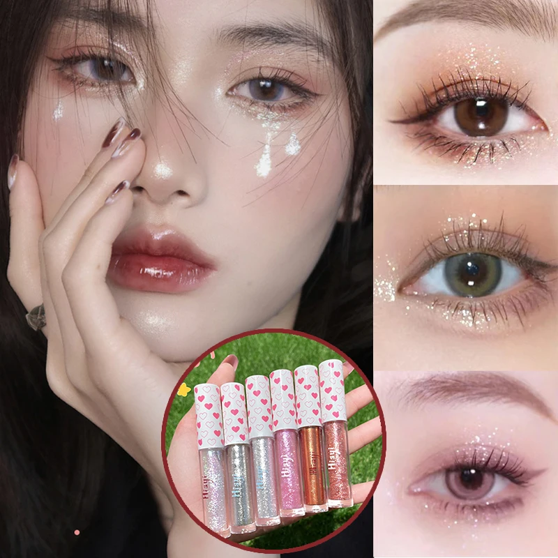 6 Colours Eyeshadow Highlighter Liquid Glitter Pearlescent Sequin Eye Shadow Sparkle Beauty Tools Lying Silkworm Makeup
6 Colours Eyeshadow Highlighter Liquid Glitter Pearlescent Sequin Eye Shadow Sparkle Beauty Tools Lying Silkworm Makeup