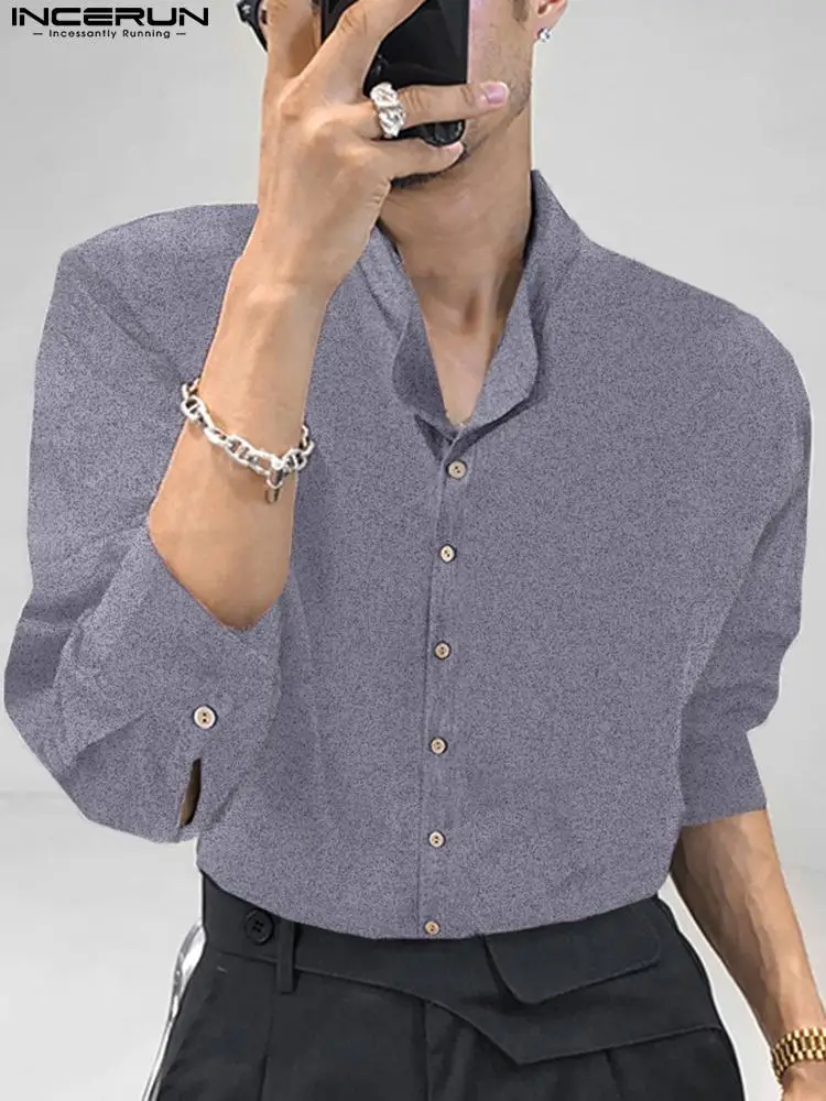 Men Casual Shirt Solid Color Harajuku Stand Collar 3/4 Sleeve 2022 Button Leisure Camisas Streetwear Retro Men Clothing INCERUN
Men Casual Shirt Solid Color Harajuku Stand Collar 3/4 Sleeve 2022 Button Leisure Camisas Streetwear Retro Men Clothing INCERUN