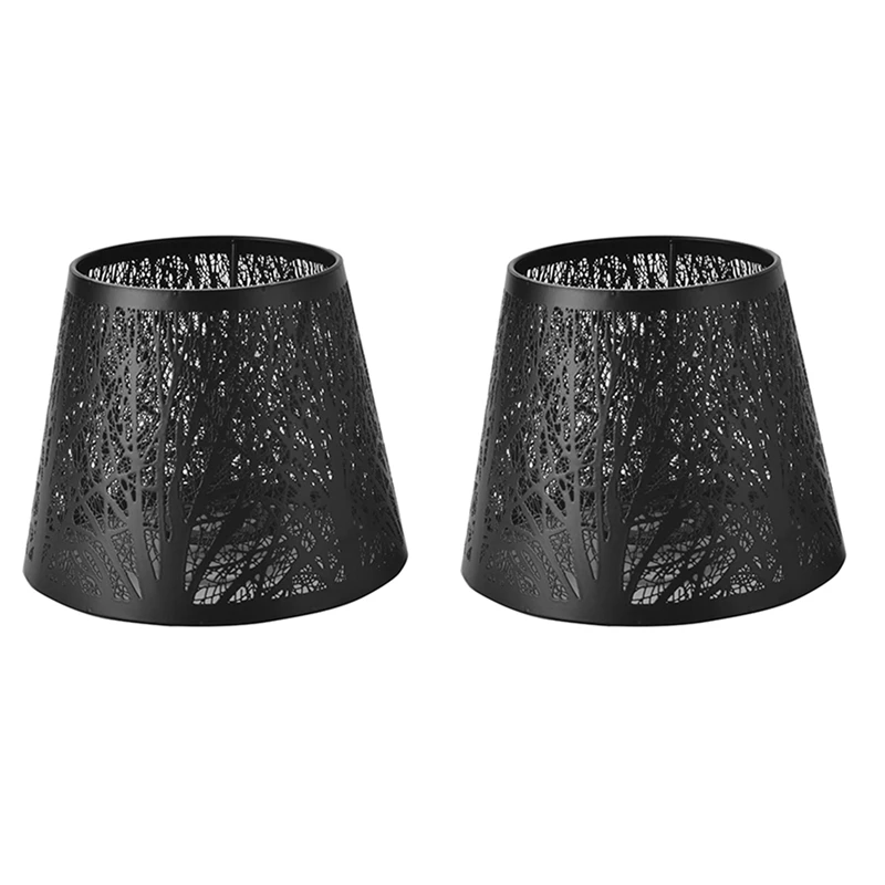 2X Small Lamp Shade Clip On Bulb,Barrel Metal Lampshade With Pattern Of Trees For Table Chandelier Wall Lamp Black
2X Small Lamp Shade Clip On Bulb,Barrel Metal Lampshade With Pattern Of Trees For Table Chandelier Wall Lamp Black
