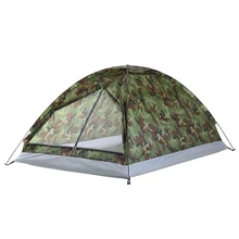 TOMSHOO Camping Tent Waterproof Windproof UV Sunshade Canopy for 1/2 Person Single Layer Outdoor Portable Camouflage Tent