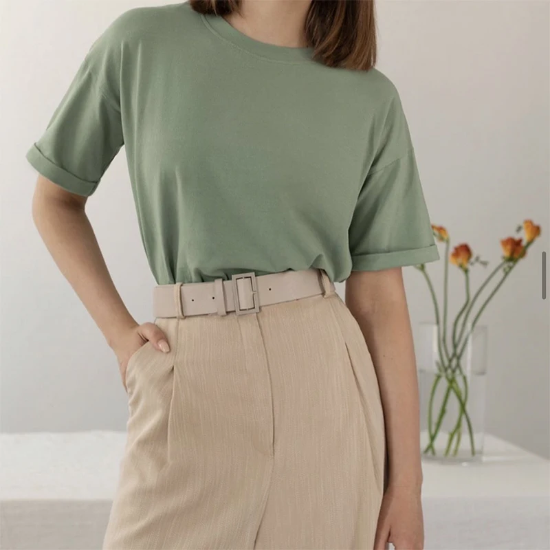 ZELI Basic Summer T Shirt Women New 100% Cotton Casual Solid Tee Female Korean Loose Soft Short Sleeve O Neck Top 10 Colors
ZELI Basic Summer T Shirt Women New 100% Cotton Casual Solid Tee Female Korean Loose Soft Short Sleeve O Neck Top 10 Colors