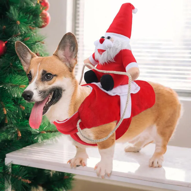 Pet cat dog Christmas clothes vest Santa Claus riding changing suit for large dogs dog clothes for small dogs
Pet cat dog Christmas clothes vest Santa Claus riding changing suit for large dogs dog clothes for small dogs